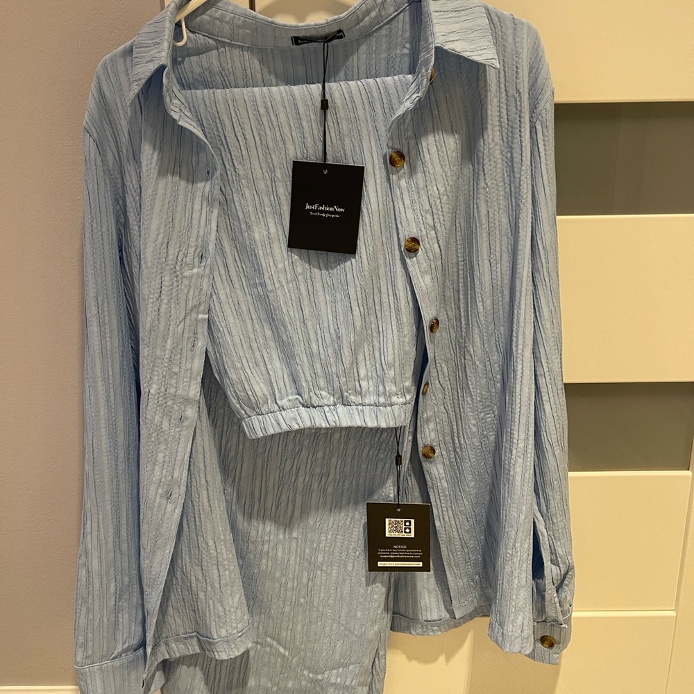 Summer light blue suit